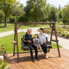 Porch swing, terrace swing, suitable for gardens, poolside, backyard, carbonized brown