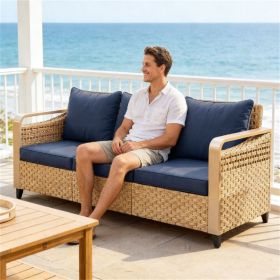 Terrace sofa, outdoor sofa, double sofa, dark blue