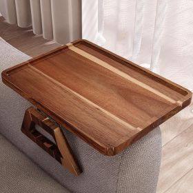 Acacia Wood Couch Arm Tray,Folding Sofa Armrest Tray,Couch Arm Table Clip-On Couch Desk for Drinks, Snacks,Phone,Remote Control