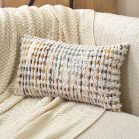 Aeckself Boho Chenille Tufted Pillow Cover 12 x 20 Inch