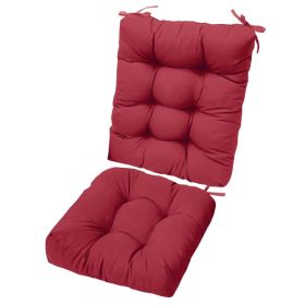 Waterproof Rocking Chair Cushion Upper And Lower Back And Seat Sets With Non-Slip Ties Oxford Cloth Surface Polyester Filling Comfortable For Ind (Option: WineRedPro)