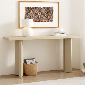 U_STYLE Stylish Console Table with Pine Veneer and Geometric Legs,Suitable for Living Room, Study and Dining Room (Color: as Pic)