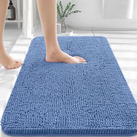 Bathroom Rugs 30x20, Extra Soft Absorbent Chenille Bath Rugs, Rubber Backing Quick Dry, Machine Washable Bath Mats for Bathroom Floor, Tub and Sh (Color: Cornflower Blue)