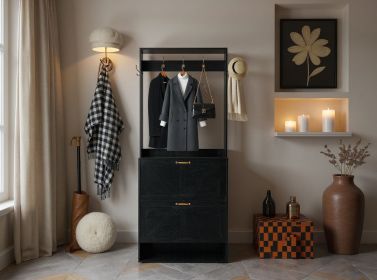 The First Impression of Tidiness Upon Entering: This Entryway Cabinet Elevates Your Home's Sense of Ceremony (Color: Black)