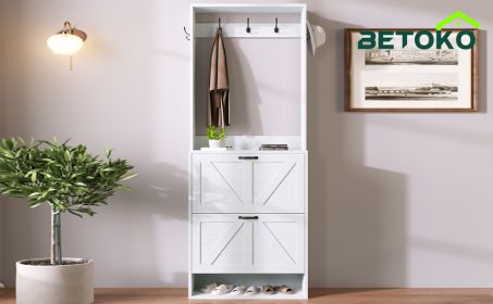 The First Impression of Tidiness Upon Entering: This Entryway Cabinet Elevates Your Home's Sense of Ceremony (Color: White)